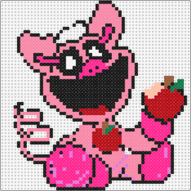 PickyPiggy (Smiling Critters) 58x58 simplified - pickypiggy,smiling critters,poppy playtime,apple,video game,happy,character,smile,animated,pink
