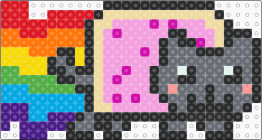 nyan cat!!! - beige, cat, cute, gray, nyan cat, pink