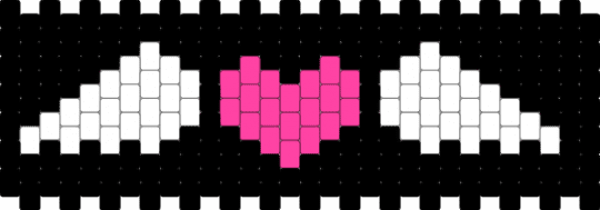 Heart angel - black, pink, white