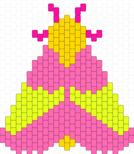 pink moth 3 - yellow,pink