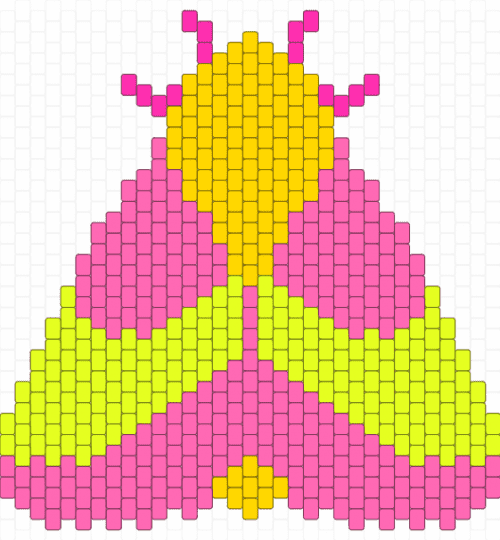 pink moth 2 - yellow,pink