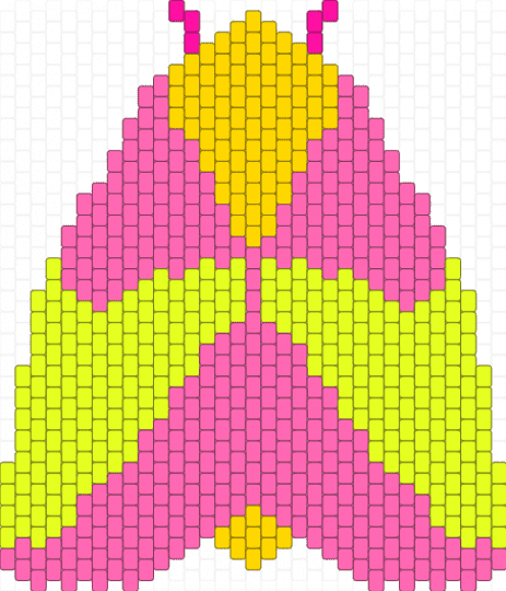 pink moth - moth,insect,yellow,pink,pink moth,vertical brick stitch