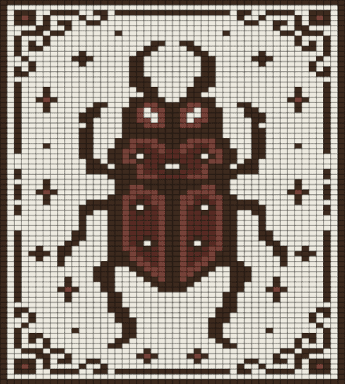 Beetle Tapestry - beetle, brown, card, tapestry, white