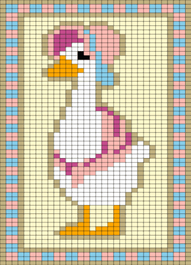 Mother Goose Framed - beige, goose, mother goose, tapestry, yellow