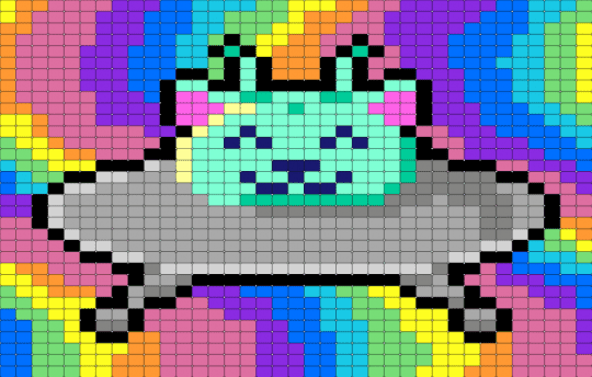 Far Out Space Catdet - beige, blue, cat, colorful, pink, space, tie dye, ufo