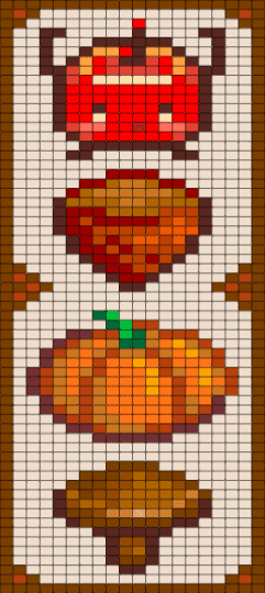 Stardew Valley Fall Tapestry - autumn, beige, brown, character, fall, red, stardew valley, video game