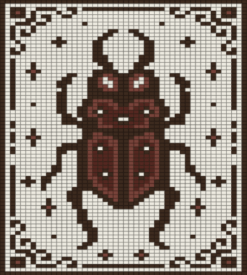 Beetle Tapestry - beetle, brown, card, cotdbugs, tapestry, white