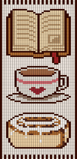 Simple Pleasures Tapestry - beige, book, brown, simple, tapestry, tea, treat, white