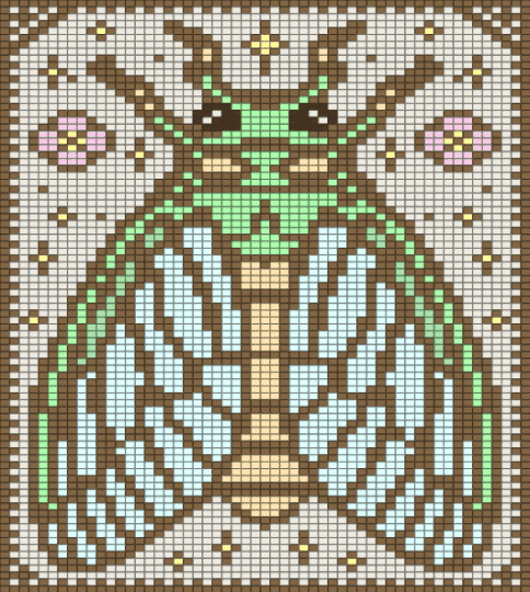 Cicada Tapestry - bug, cicada, insect, tan, tapestry, white