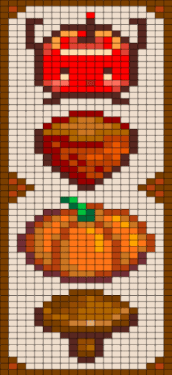 Stardew Valley Fall Tapestry - autumn, beige, brown, character, fall, red, stardew valley, video game