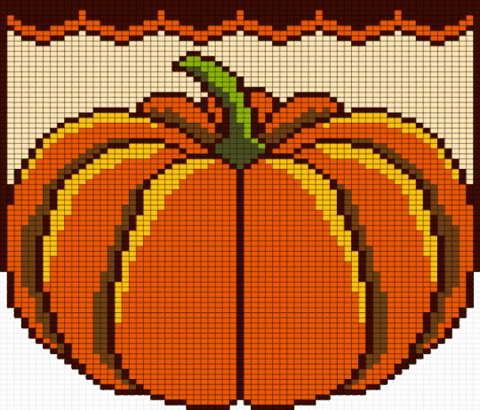 Pumpkin Curtain - beige, brown, halloween, orange, pumpkin, tapestry