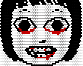 Dollchan - dollchan,ahenobarbus henocied,meme,creepy,spooky,blood,face,eyes,black,white