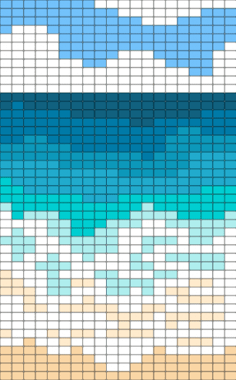 Ocean bead curtain - light blue