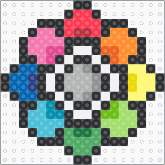 Kanto Rainbow Badge - black, colorful, gaming, gym badge, kanto, light blue, pokemon, red, yellow