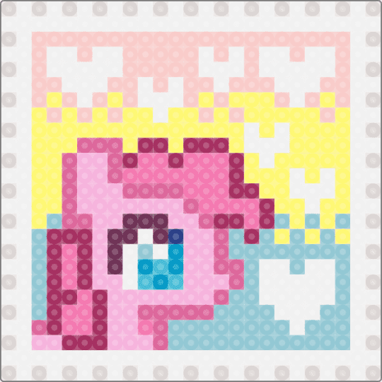 Pinkie pie with hearts - beige, pink, yellow