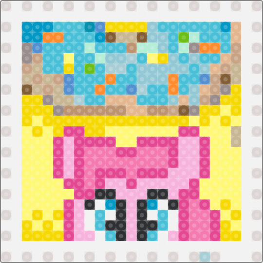 Pinkie pie donut stamp - beige, light blue, pink, yellow