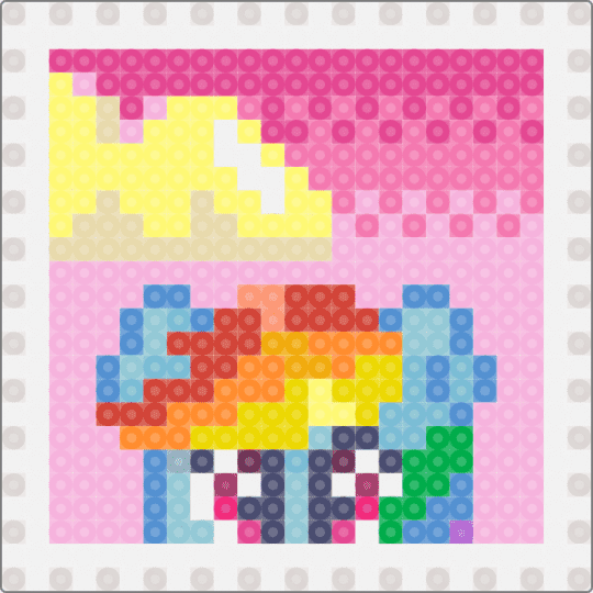 EdDfr - beige, light blue, pink, yellow