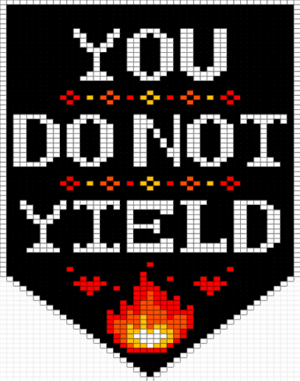 You do not yield - black, red, white