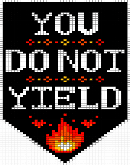 You do not yield - black, red, white