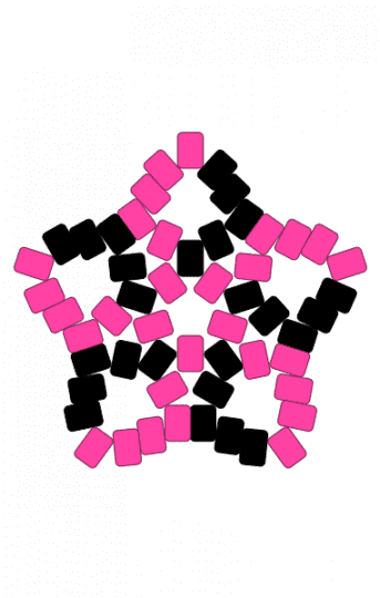 Large swirl swirly star - black, pink