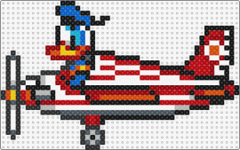 Donald Avion - airplane,donald duck,disney,pilot,character,cartoon,blue,red,white