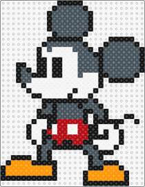 Mickey Pixel RPG - mickey mouse,sprite,character,disney,classic,retro,gray,white,red,orange