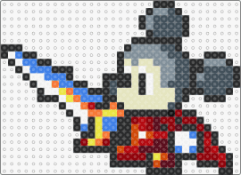 Mickey Disney Pixel RPG - mickey mouse,sword,character,disney,video game,sprite,gray,red,blue