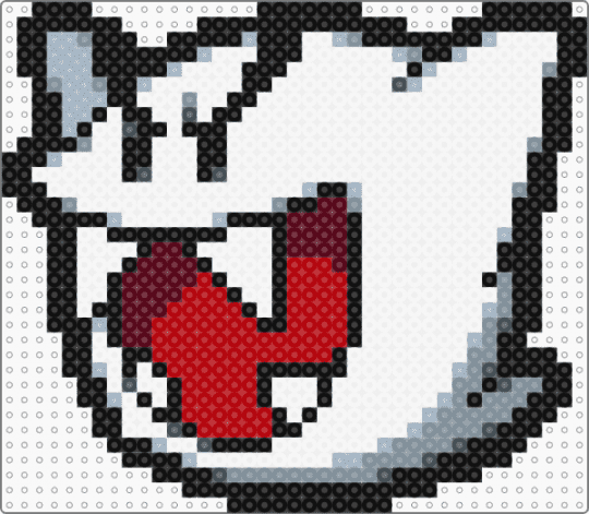Paper Mario 64 - Boo - white,red,pink,gray,paper mario,mario,sprite,video game,boo,ghost,halloween