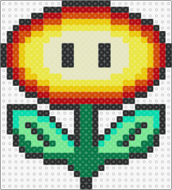 Fireflower - fire flower,mario,nintendo,video game,green,yellow,red