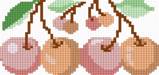 Cherries Bead Pattern - beige
