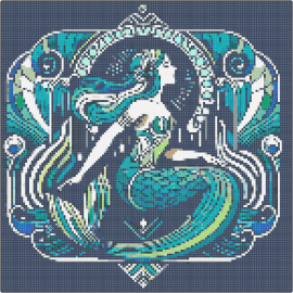 Mermaid - mermaid,fantasy,teal,black