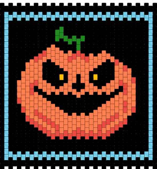 Spooky Evil Pumpkin - black, cute, evil, halloween, holiday, jackolantern, light blue, orange, pumpkin, spooky