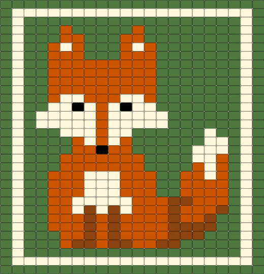 Fox - green, red