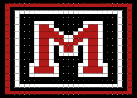 M - red, white