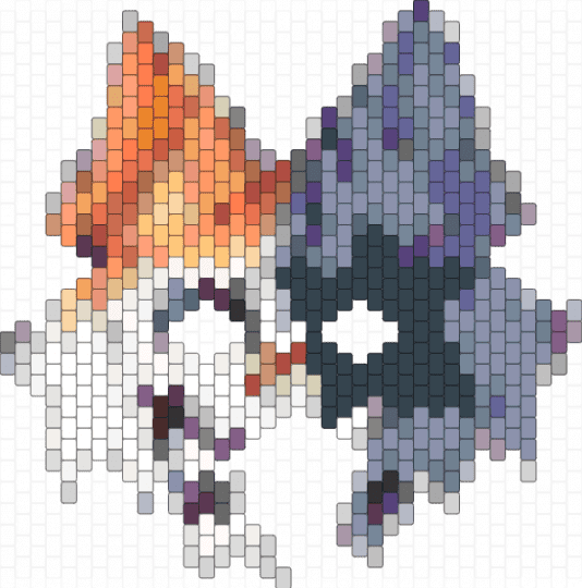 Kandi cat mask for therians and otherpaws - beige, cat, gray, mask, orange, purple, therian, therian mask