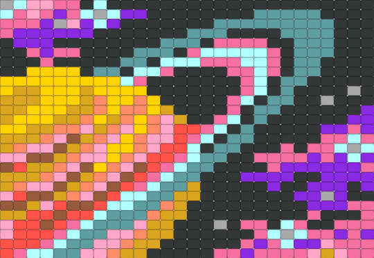 Saturn - colorful, orange, pink, purple