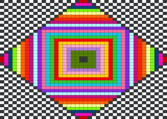 rainbow - green, light blue, pink, red