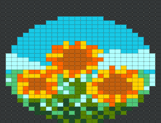 sunflowers - light blue, orange