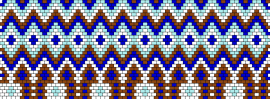 Western Blues - diamond,geometric,repeating,zig zag,basket,blue,light blue,brown