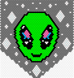 Galaxy alien banner - alien,space,extraterrestrial,banner,cute,smile,eyes,green,gray