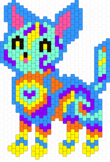 Dia de Los Muertos Chihuahua/Cat - cat, colorful, day of the dead, dia de los muertos, halloween, kitty, light blue, mexican, sugar skull, teal, yellow