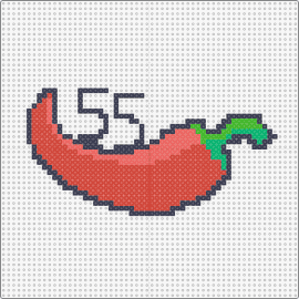 Chili 50x50 - chili,pepper,carlos sainz,racing,number,sports,hot,red,green