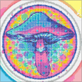 mushie - psychedelic,trippy,mushroom,colorful,acid,pink,blue
