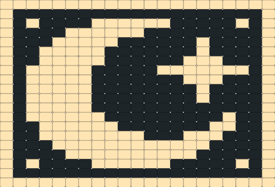 Moon & Star - beige, black, crescent moon, moon, space, star