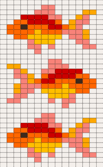 fish - orange, white