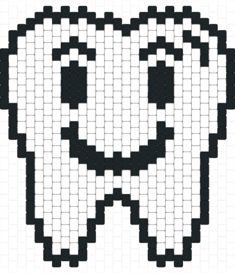 Cute tooth - black, character, tooth, white