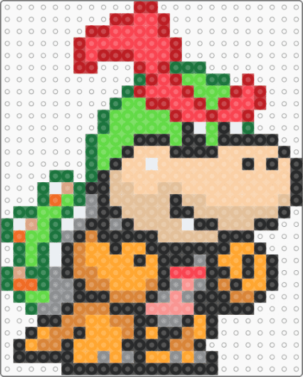 Bowser Jr - beige, bowser, bowser jr, green, mario party, orange, red
