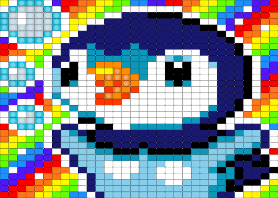 Piplup Rainbow - light blue, piplup, pokemon, purple
