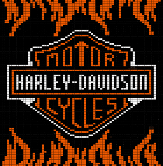 Harley Davidson - black, orange