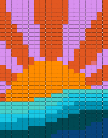 sunset - pink, red